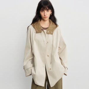 Women's Oversized Utility Trench Coat - Y2K Hooded Streetwear Jacket