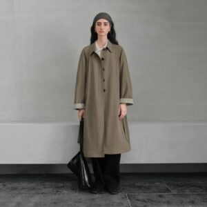 Plaid British Style Trench Coat - Retro Mid-Length Autumn Jacket