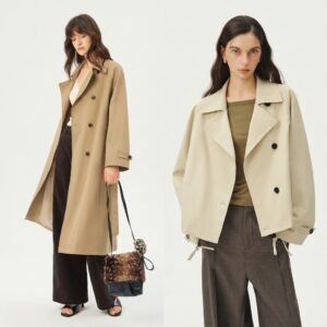 Women's Retro Raglan Sleeve Trench Coat - Wrinkle-Resistant Autumn Style