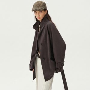 Women's Hemp Mid-Length Trench Coat | Nordic Vintage Autumn Jacket